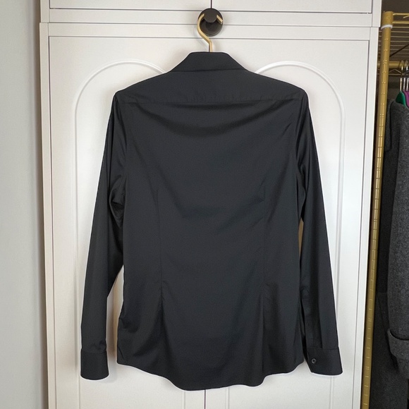 Express Men's Black Slim Fit Button Up - Picture 4 of 7